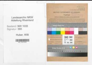 Entnazifizierung Willi Huber , geb. 21.10.1879 (Geschaeftsfuehrer)