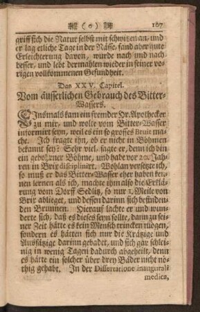Das XXV. Capitel. Vom äusserlichen Gebrauch des Bitter-Wassers
