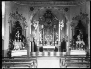 Oberachern Kirche Innenansicht Richtung Altar
