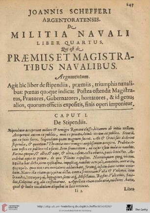 Caput I: De Stipendiis