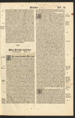 Liber Exodus: hebraice Elleh schmoth.