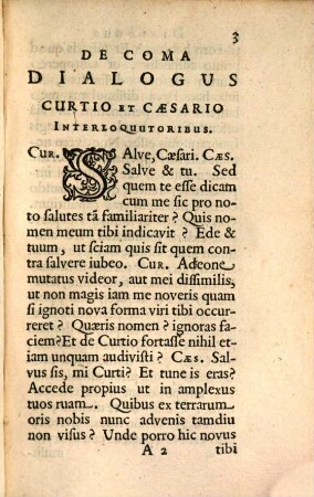 Spudogeleios, De Coma Dialogus primus