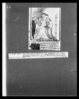 Livre du chemin de long estude, Folio 1, Dedikationsblatt