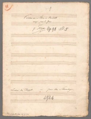 Variations, pf, op. 98/3, As-Dur, Excerpts - BSB Mus.Schott.Ha 4724 : [title on p. 1:] Variations sur un Thême de Mercadante // comp: pour le Piano // par // Fr: Hünten // Londres chez Chappell - Paris chez Schoenenberger.