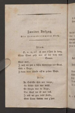 Zweiter Aufzug. Die Hervorbringung Eva