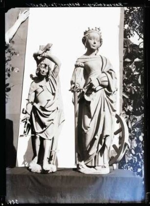 Heilige Katharina und heiliger Sebastian; (Sammlung Schnell)