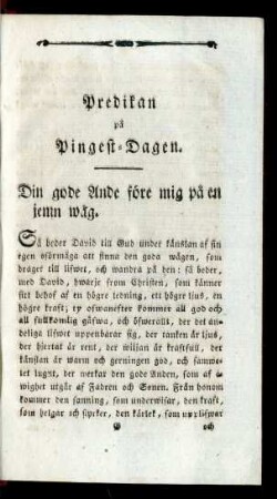 Predikan på Pingst-Dagen.
