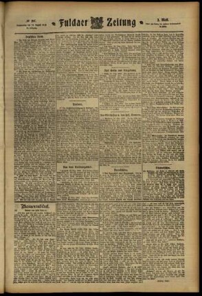 Zweite Ausgabe vom Donnerstag, den 29. August 1912.