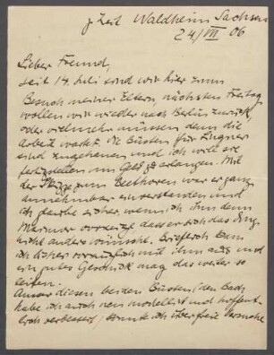 Brief von Georg Kolbe an Hermann Schmitt