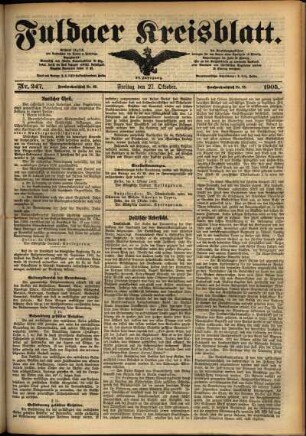Ausgabe vom Freitag, den 27. Oktober 1905.