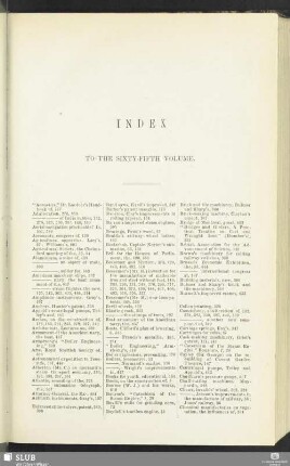 Index to the sixty-fifth volume