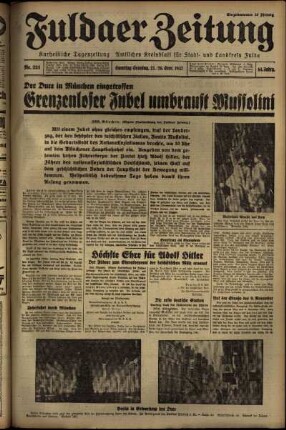 Erste Ausgabe vom Sonntag, den 26. September 1937.
