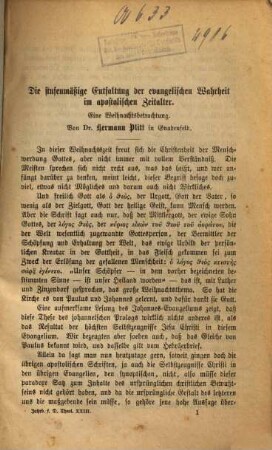 Jahrbücher für deutsche Theologie. 23,1. 1878