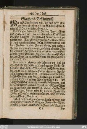 Glaubens-Bekänntniß.