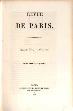 La Revue de Paris. 25. 1841