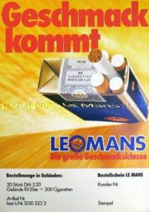Werbezettel "Geschmack kommt LE MANS"