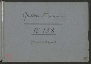 Quartette; vl (2), vla, vlc; F-Dur