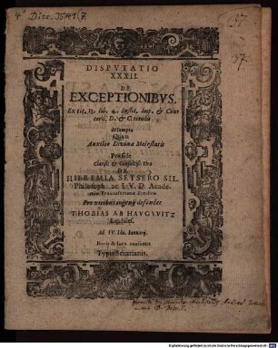 Disputatio de exceptionibus
