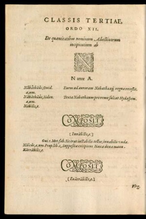 Classis Tertiae, Ordo XII. ... N
