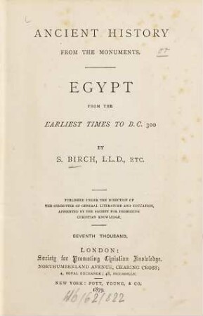 Egypt from the earliest times to B.C. 300