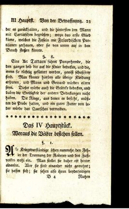 Das IV Hauptstück. Woraus die Völker bestehen sollen.