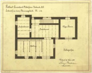 Billing, Hermann; Diedesheim - Neckarelz; Portland - Zementwerke - Ökonomiegebäude (Grundriss Keller)