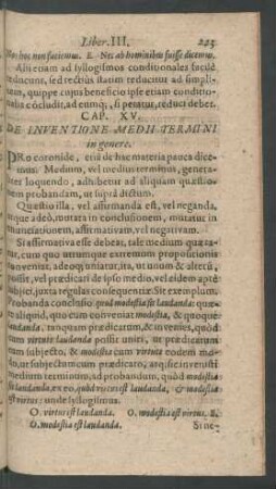 Cap. XV. De Inventione Medii Termini in genere.
