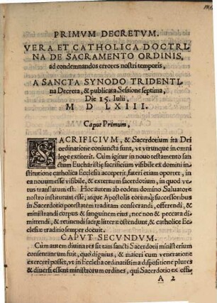 Decreta publicata in sessione septima Sacr. Conc. Trid. : 15. Jul. 1563