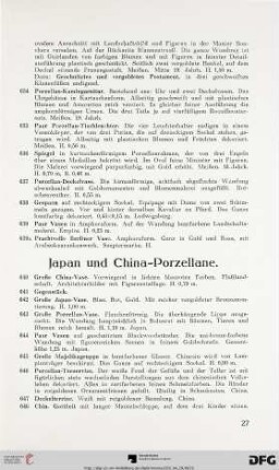 Japan und China-Porzellane (Nr. 640-678)
