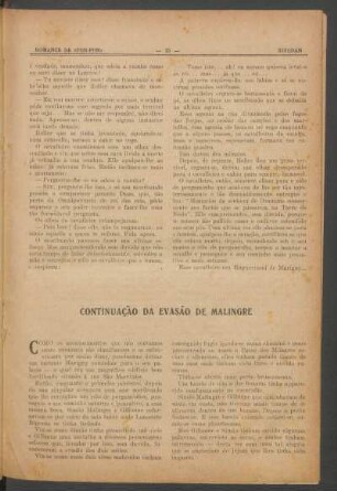 Continuação da evasão de Malingre