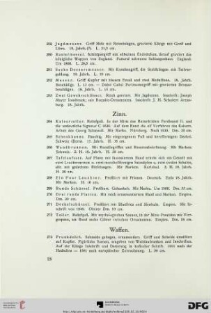 Waffen (Nr. 273-283)