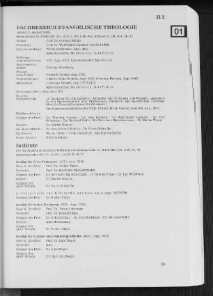 Fachbereich Evangelische Theologie