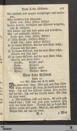 Vom Lobe Gottes.