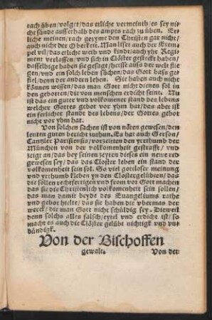 Von der Bischoffen gewalt.
