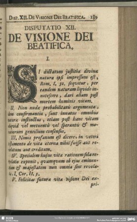 Disputatio XII. De Visione Dei Beatifica