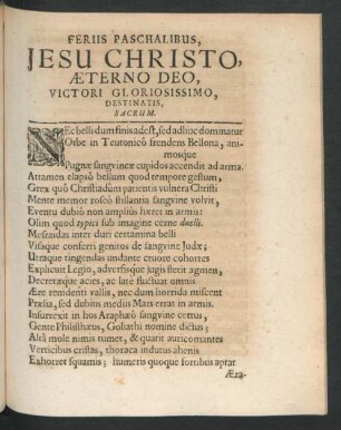Feriis Paschalibus, Jesu Christo, Aeterno Deo ...