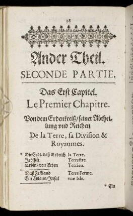 Das Erst Capitel. = Le Premier Chapitre. - X.