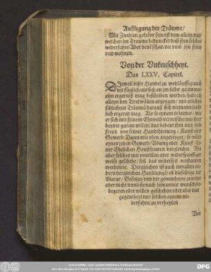 Von der Unkeuschheyt. Das LXXV. Capitel.
