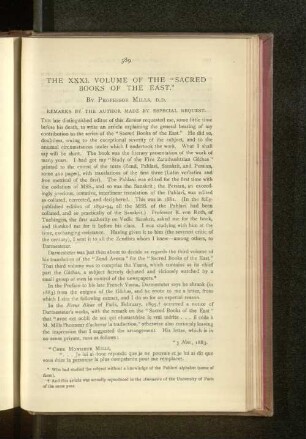 the XXXI. Volume of the "Sacred Books of the East".