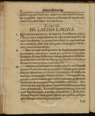Caput III. De Latina Lingua.