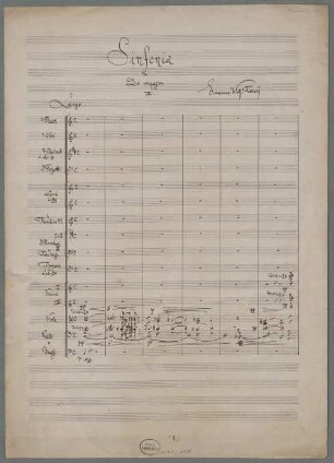 Symphonies, orch, C-Dur, Fragments - BSB Mus.ms. 21365 : [caption title:] Sinfonia // in // Do maggiore