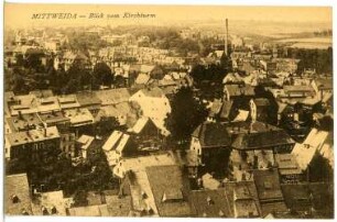 Mittweida. Blick vom Kirchturm auf Mittweida