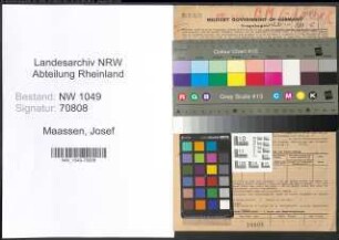 Entnazifizierung Josef Maassen , geb. 22.07.1887 (Gastwirt)