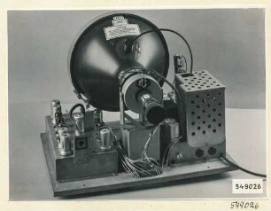 Fernseher, Rückseite ohne Gehäuse; Foto 1954