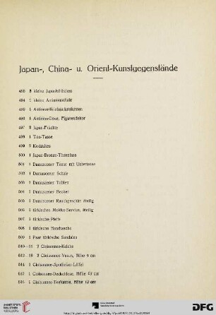 Japan-, China- u. Orient-Kunstgegenstände (Nr. 493-576)