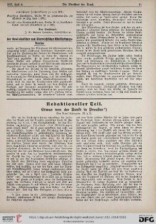 Etwas von der Kunst in Preußen