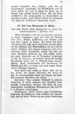 16. Auf dem Vormarsch in Polen.