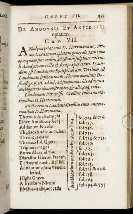 Cap. VII. De Anodynis Et Antidotis opiaticis.
