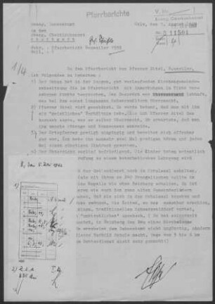 Neuweiler (Lkr. Calw) mit Hofstett und Agenbach: Pfarrbericht 1959