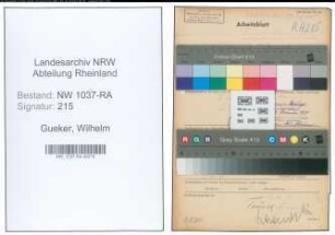 Entnazifizierung Wilhelm Gueker , geb. 05.05.1889 (Postbeamter)
